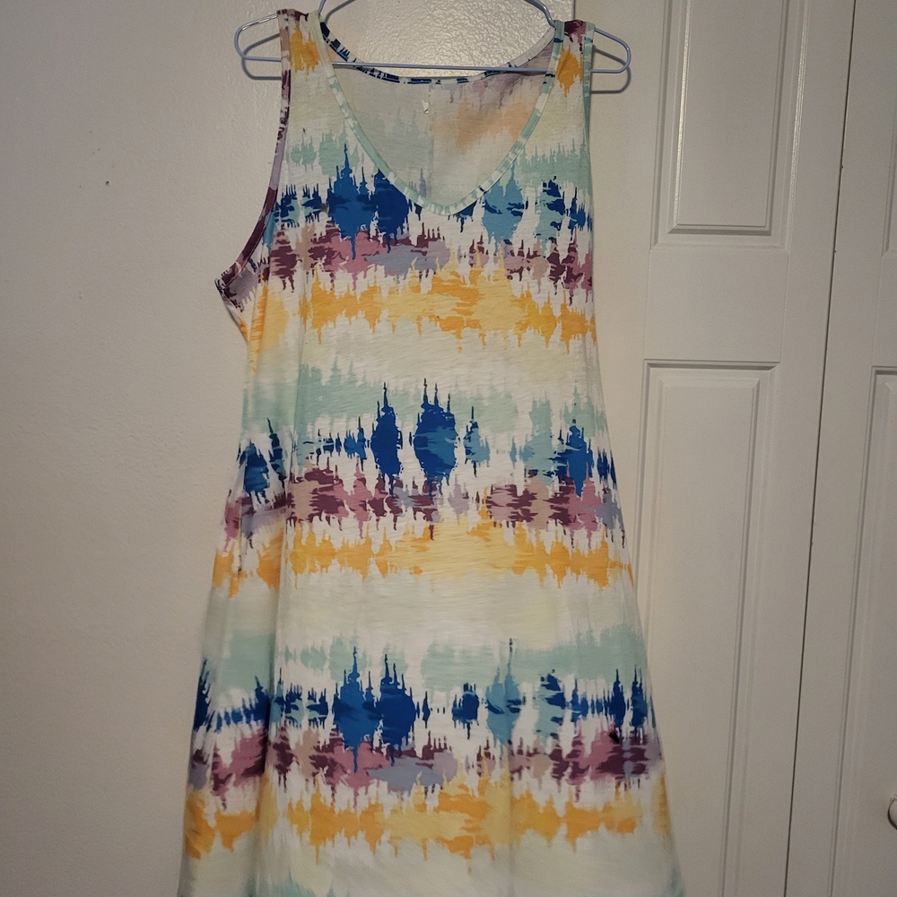 Colorful Tie-Dye Sleeveless Mini Dress